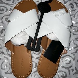 Forever 21- Faux Leather Crisscross Flat Sandals